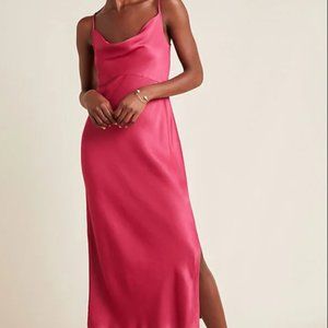Anthropologie Bias Slip Dress in Pink